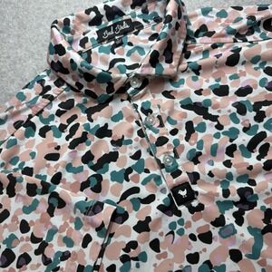 Bad Birdie Polo Shirt Mens Large Multicolor Camo AOP Golf Performance Stretch